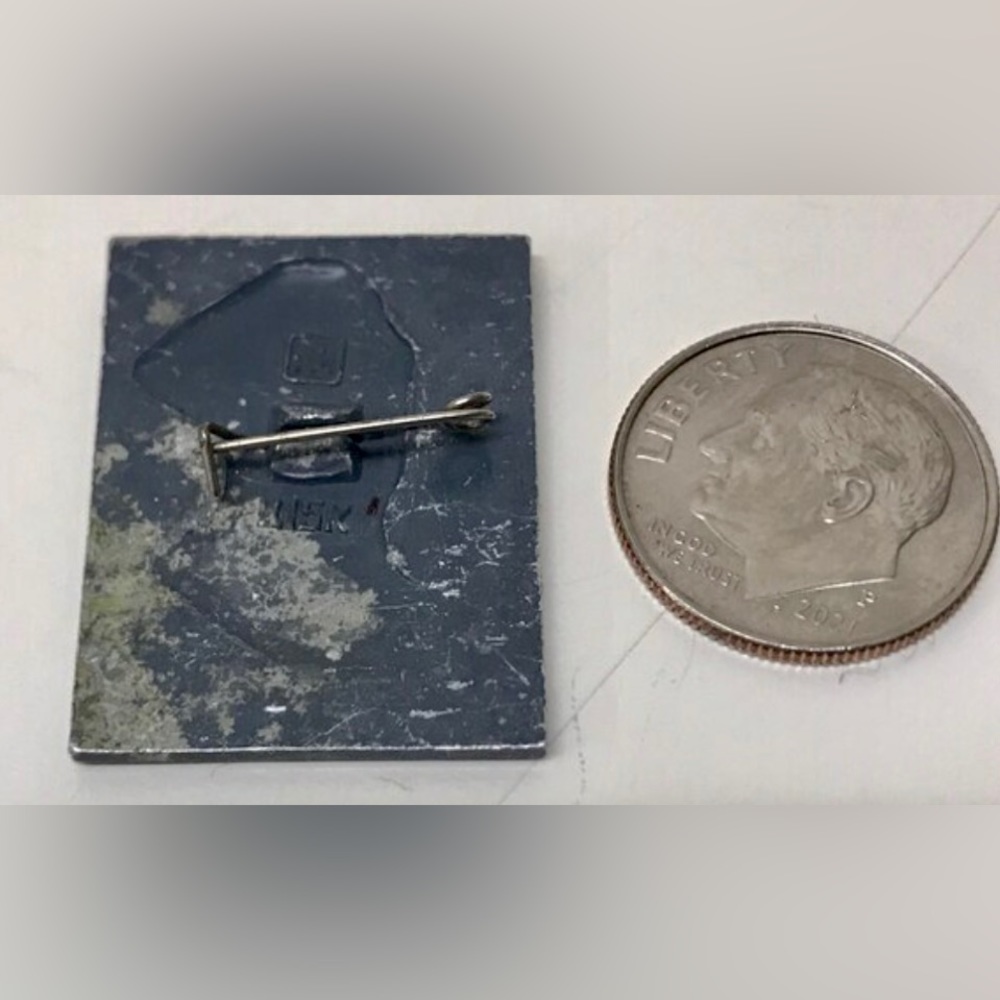 Vintage Soviet Russian Matte Rectangular Metal Pi… - image 6